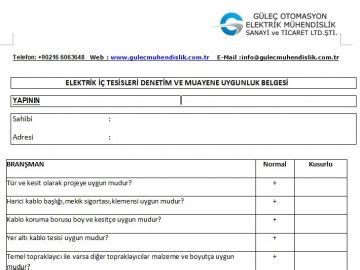 elektrik iç tesisat uygunluk raporu